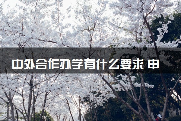 中外合作办学有什么要求 申请需要什么条件