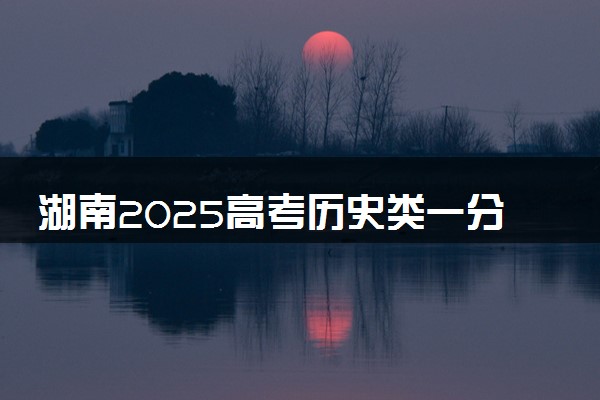 湖南2025高考历史类一分一段表最新 排名位次对照