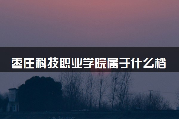枣庄科技职业学院属于什么档次 学校好不好