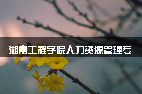湖南工程学院人力资源管理专业怎么样 录取分数线多少