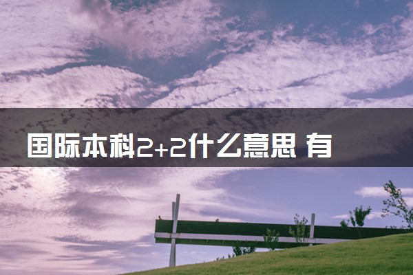 国际本科2+2什么意思 有哪些优势
