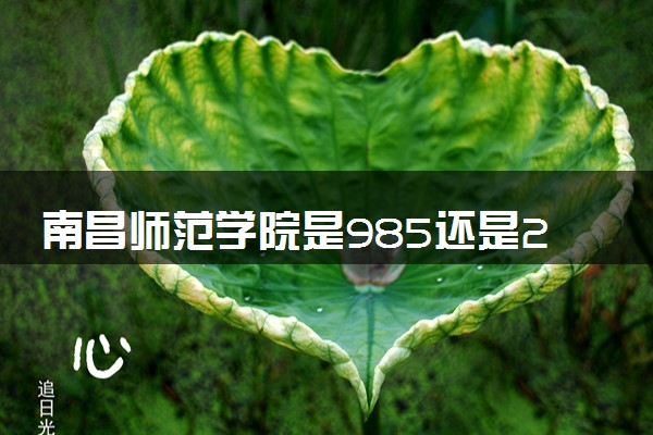 南昌师范学院是985还是211 含金量怎么样