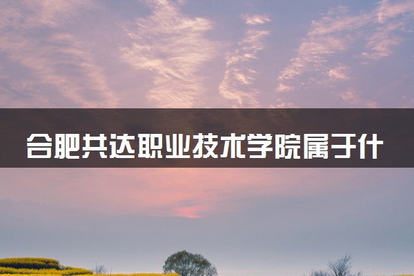 合肥共达职业技术学院属于什么档次 学校好不好