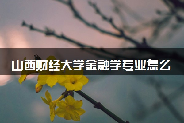 山西财经大学金融学专业怎么样 录取分数线多少