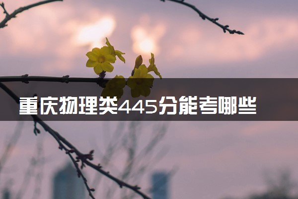 重庆物理类445分能考哪些大学 2025考生稳上的大学名单