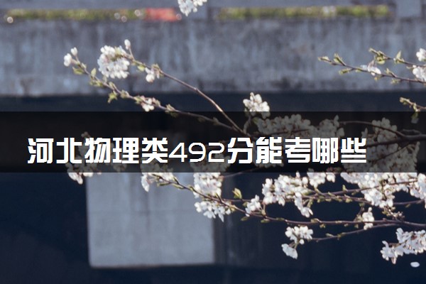 河北物理类492分能考哪些大学 2025考生稳上的大学名单
