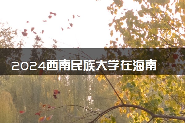 2024西南民族大学在海南录取分数线 各专业分数及位次