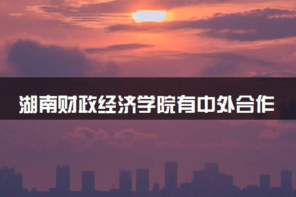 湖南财政经济学院有中外合作办学吗 录取分数线是多少