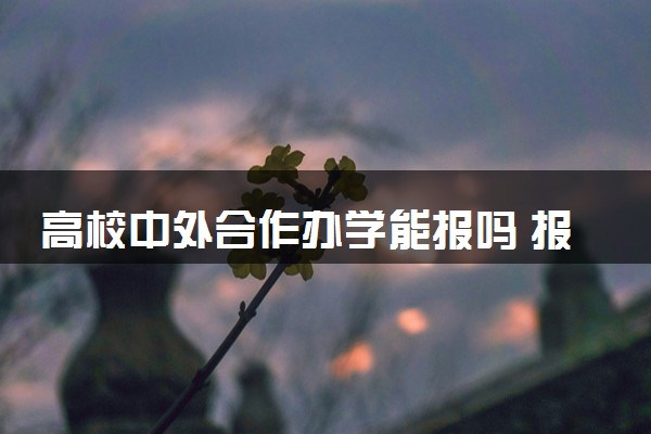 高校中外合作办学能报吗 报考注意事项有哪些