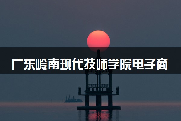 广东岭南现代技师学院电子商务专业怎么样