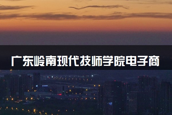 广东岭南现代技师学院电子商务(高技五年制)专业学费多少