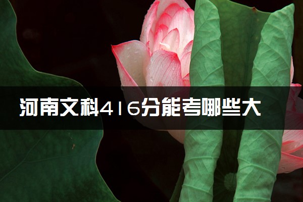 河南文科416分能考哪些大学 2025考生稳上的大学名单