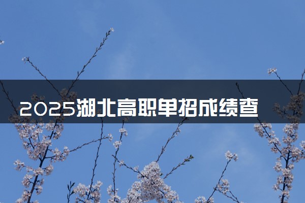 2025湖北高职单招成绩查询时间几号 什么时候公布分数