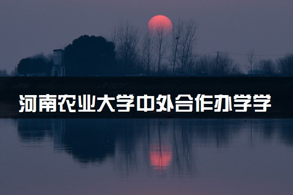 河南农业大学中外合作办学学费多少钱 各专业收费标准