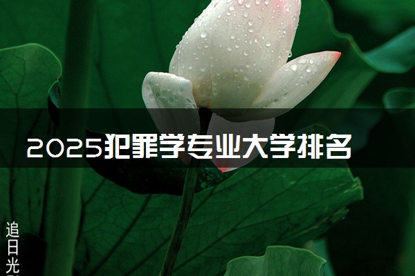 2025犯罪学专业大学排名及录取分数线