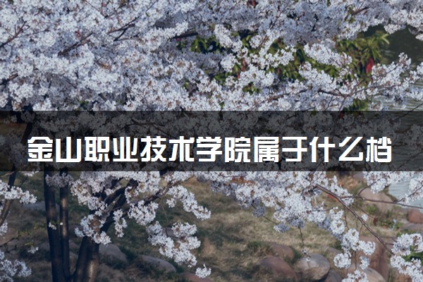 金山职业技术学院属于什么档次 学校好不好