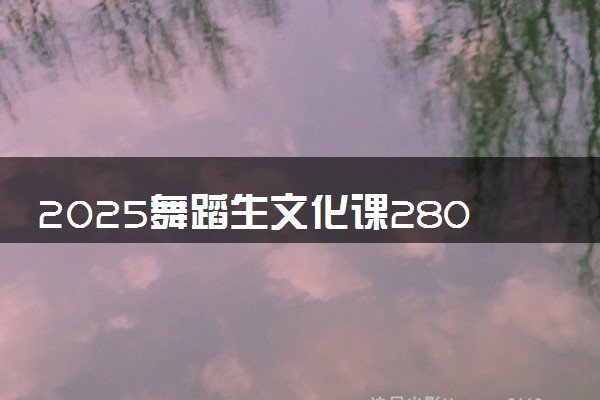 2025舞蹈生文化课280分能上潍坊职业学院吗
