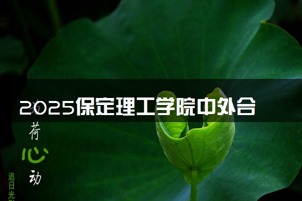 2025保定理工学院中外合作办学报名时间及录取条件