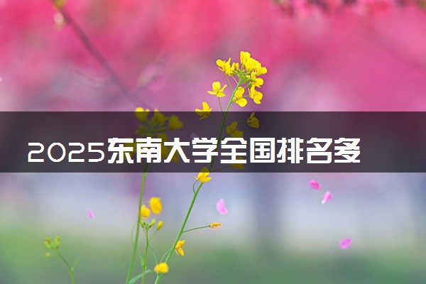 2025东南大学全国排名多少位 国内第几名