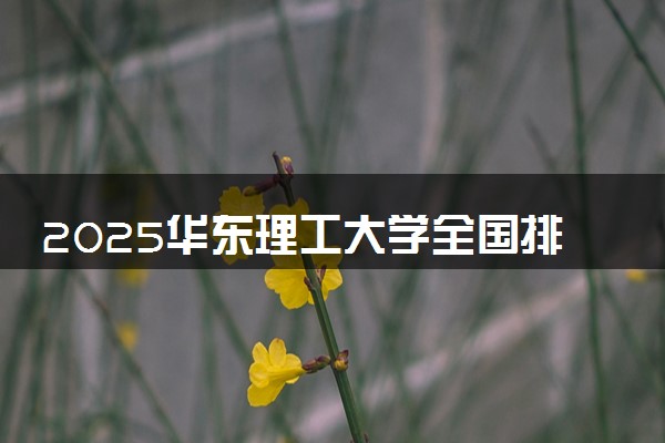 2025华东理工大学全国排名多少位 国内第几名