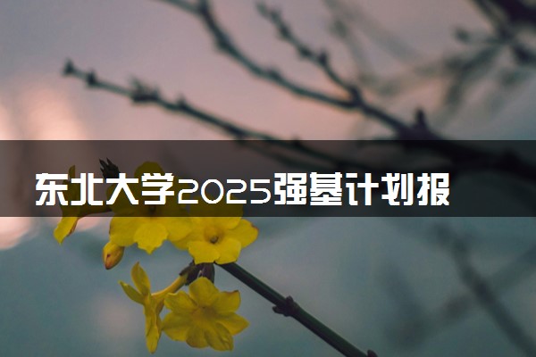 东北大学2025强基计划报名时间什么时候 多少分入围