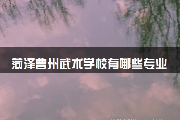 菏泽曹州武术学校有哪些专业 哪个专业好