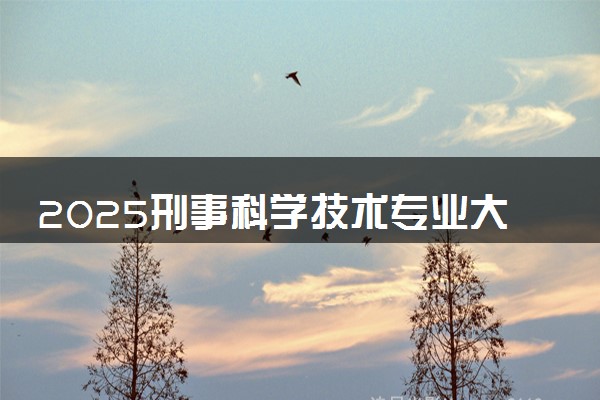 2025刑事科学技术专业大学排名及录取分数线