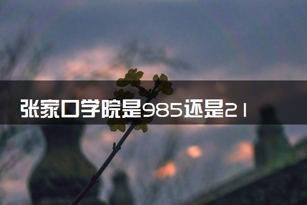 张家口学院是985还是211 含金量怎么样