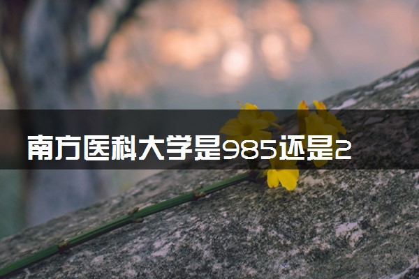 南方医科大学是985还是211 含金量怎么样