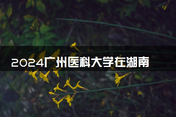 2024广州医科大学在湖南录取分数线 各专业分数及位次