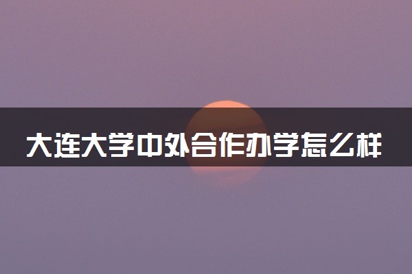 大连大学中外合作办学怎么样 好不好