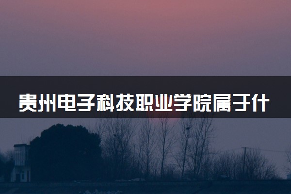 贵州电子科技职业学院属于什么档次 学校好不好