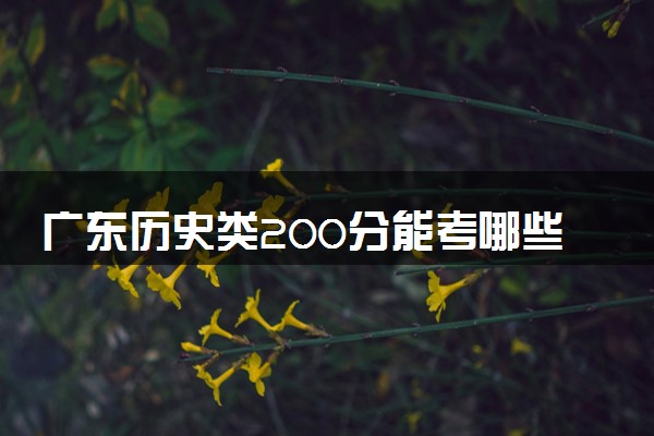 广东历史类200分能考哪些大学 2025考生稳上的大学名单