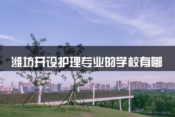 潍坊开设护理专业的学校有哪些