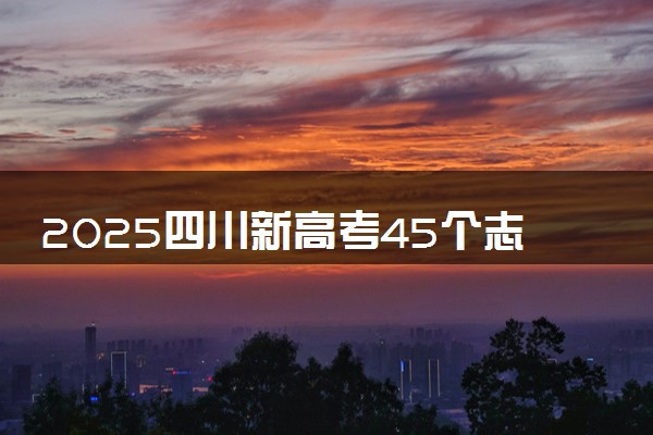 2025四川新高考45个志愿怎么填 附填报规则及志愿样表