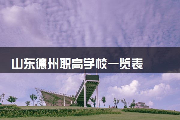 山东德州职高学校一览表