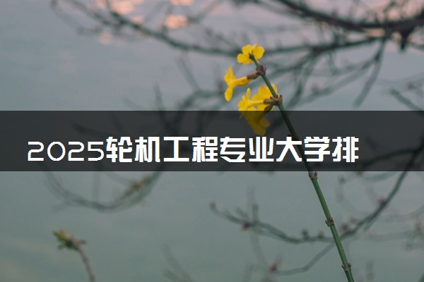 2025轮机工程专业大学排名及录取分数线