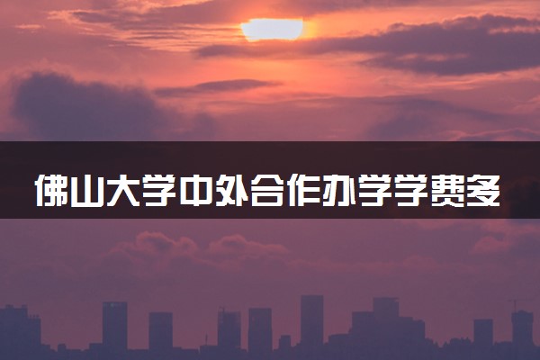 佛山大学中外合作办学学费多少 住宿费多少