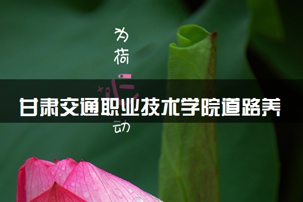 甘肃交通职业技术学院道路养护与管理专业怎么样 录取分数线多少