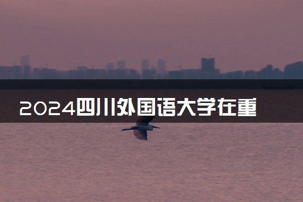 2024四川外国语大学在重庆录取分数线 各专业分数及位次