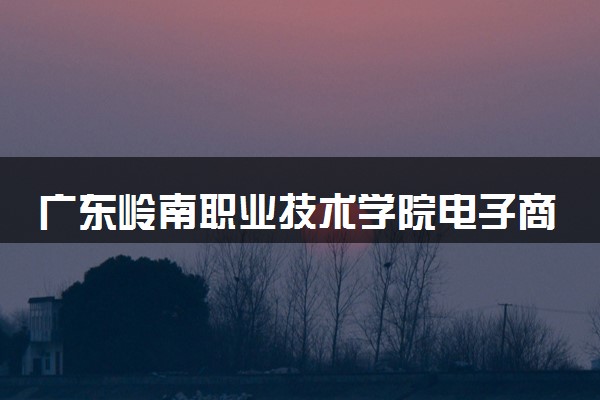 广东岭南职业技术学院电子商务专业怎么样 录取分数线多少