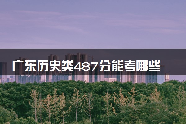 广东历史类487分能考哪些大学 2025考生稳上的大学名单