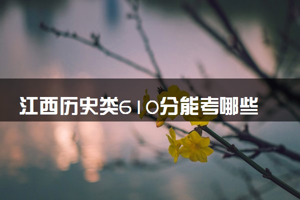 江西历史类610分能考哪些大学 2025考生稳上的大学名单