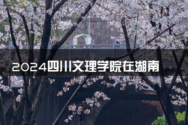 2024四川文理学院在湖南录取分数线 各专业分数及位次