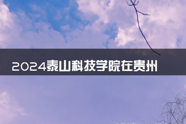2024泰山科技学院在贵州录取分数线 各专业分数及位次