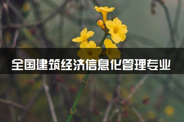 全国建筑经济信息化管理专业录取分数线排名 附最低分的大学(2025年参考)