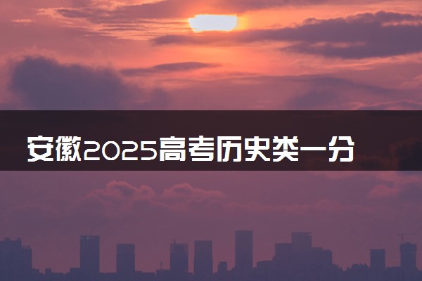 安徽2025高考历史类一分一段表 附位次排名对应大学