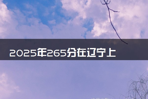 2025年265分在辽宁上什么大学好 近三年录取分数线是多少