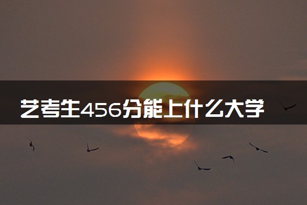 艺考生456分能上什么大学（2025考生参考）