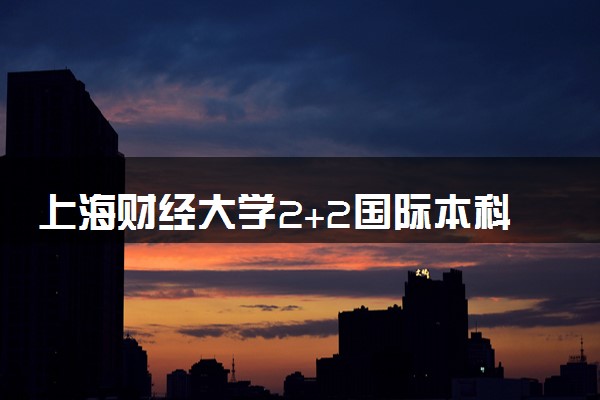 上海财经大学2+2国际本科专业及学费 实力怎么样